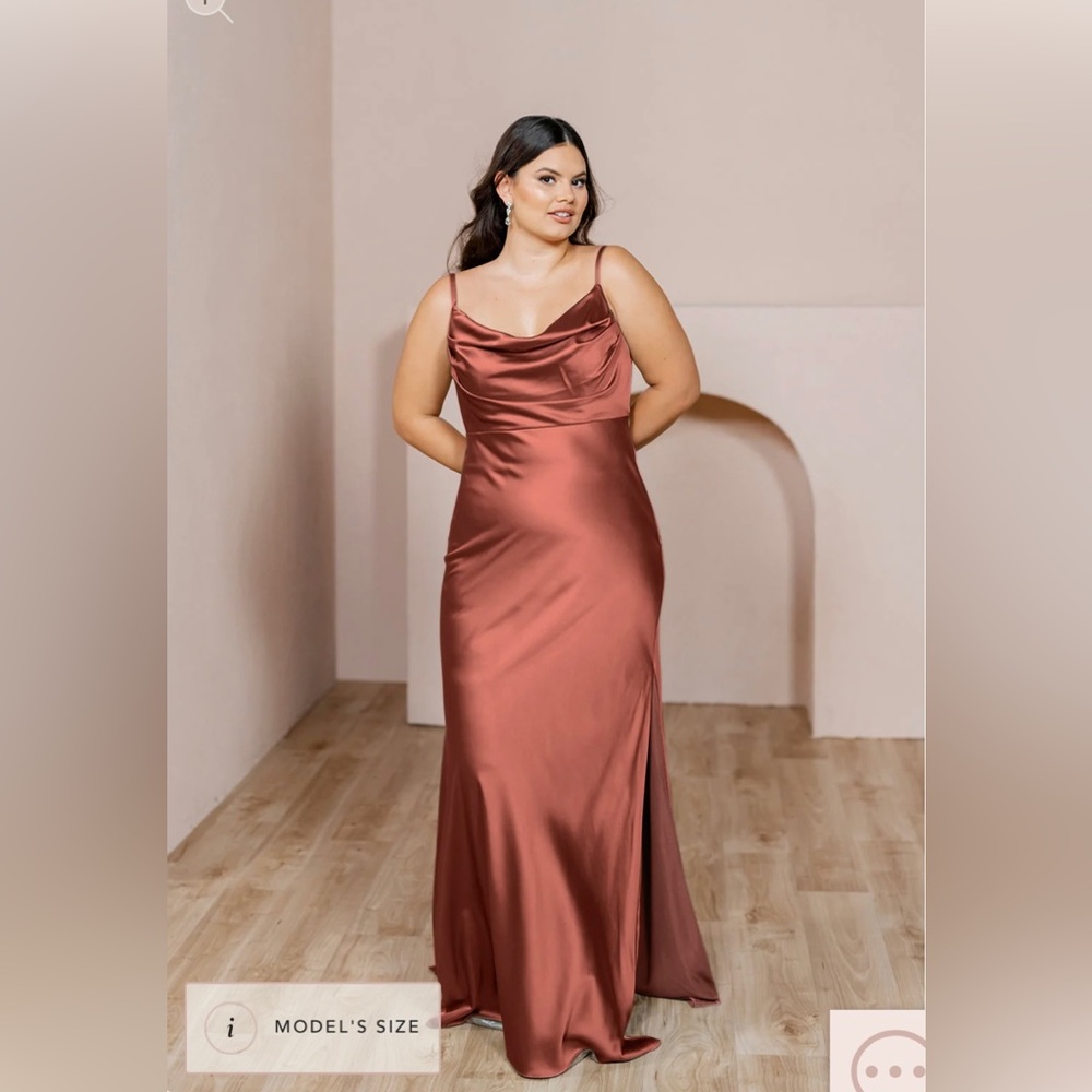 Revelry Size 4 Skye Satin Bridesmaid Dress Cinnamon Rose